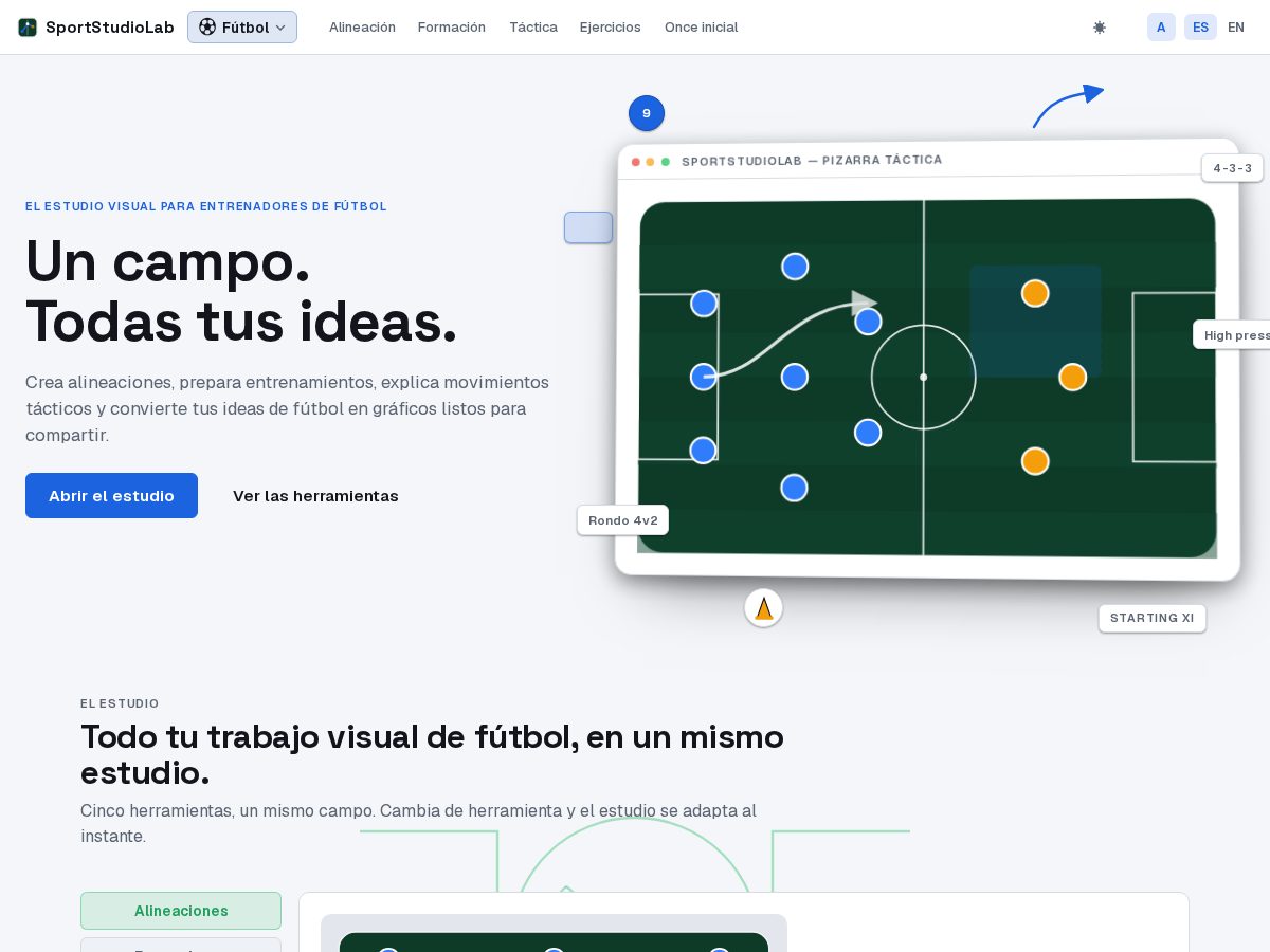Landing-page snapshot of sportstudiolab.com
