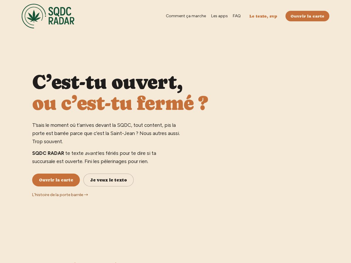 Landing-page snapshot of sqdcradar.com