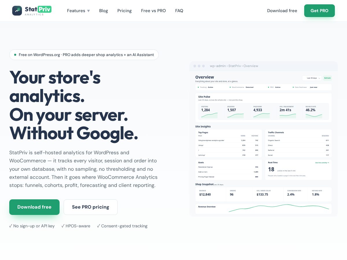 Landing-page snapshot of statpriv.com