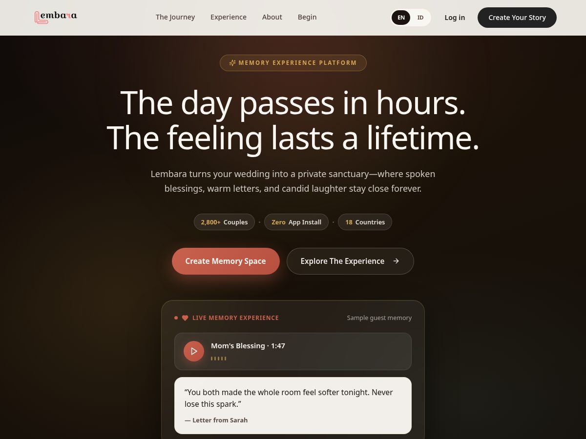 Landing-page snapshot of studiolembara.com