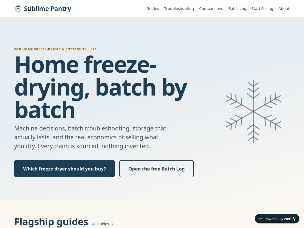 Landing-page snapshot of sublimepantry.com