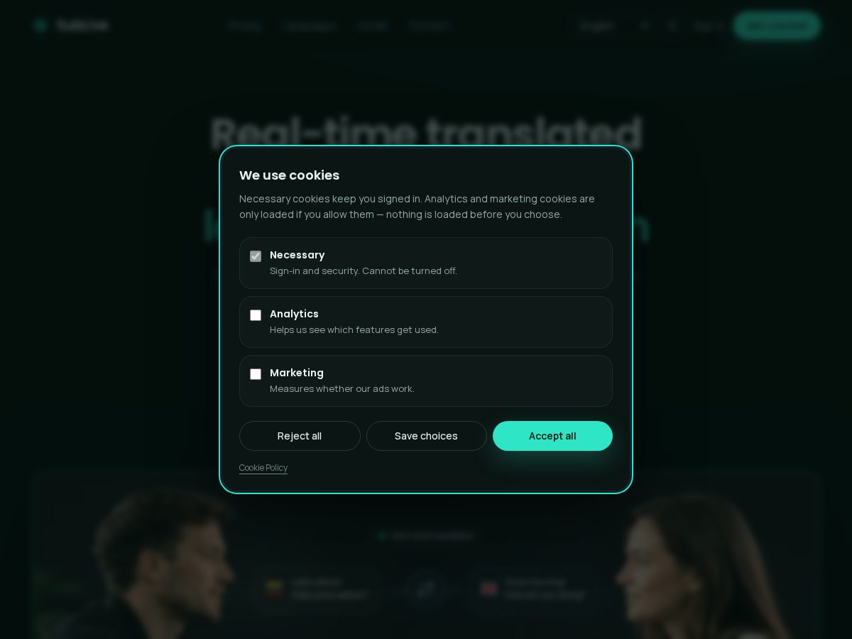 Landing-page snapshot of sublive.app