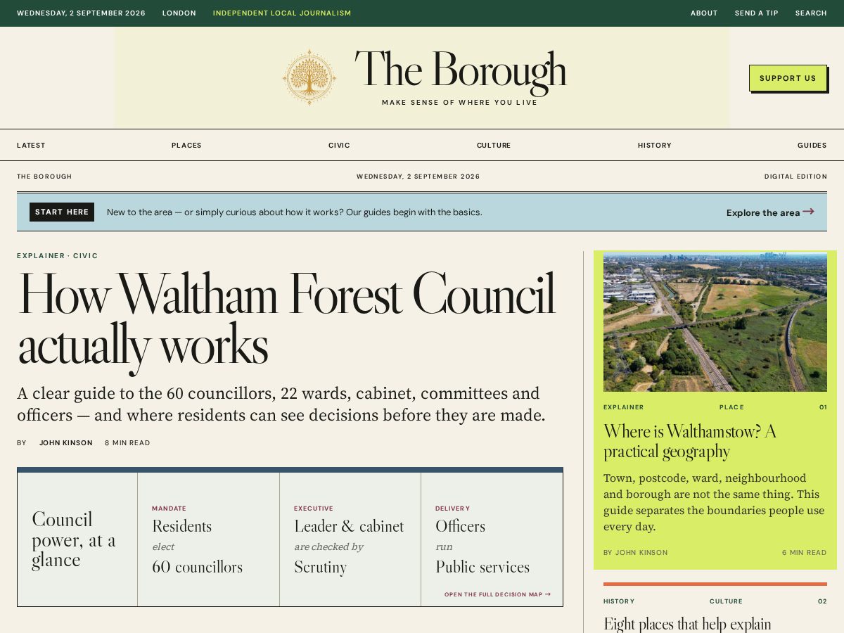 Landing-page snapshot of theboroughnews.com