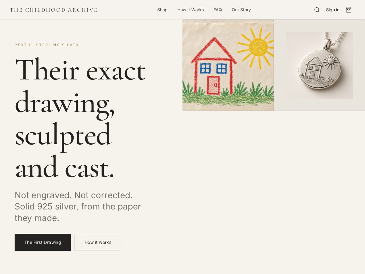 Landing-page snapshot of thechildhoodarchive.com