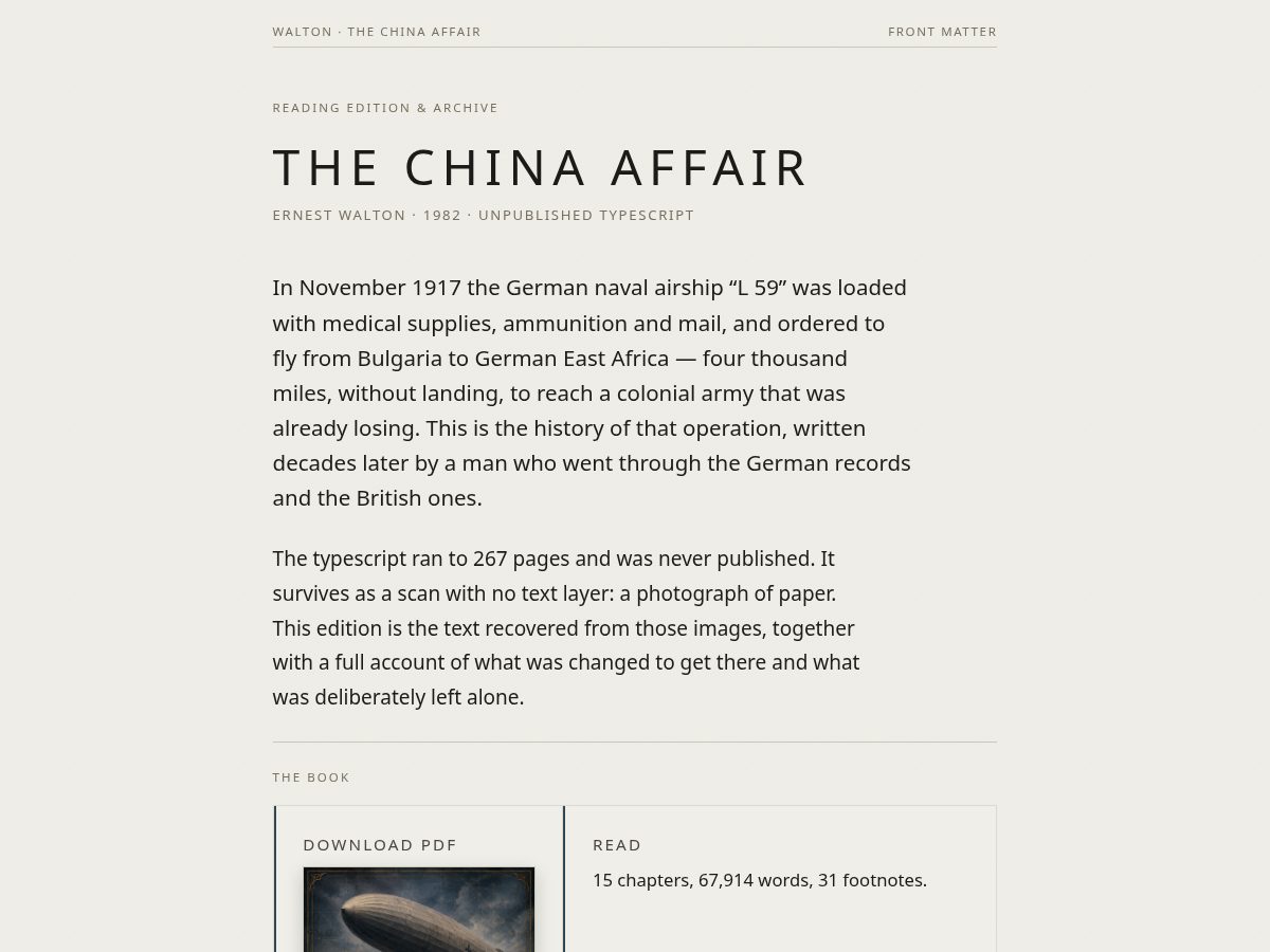Landing-page snapshot of thechinaaffair.com