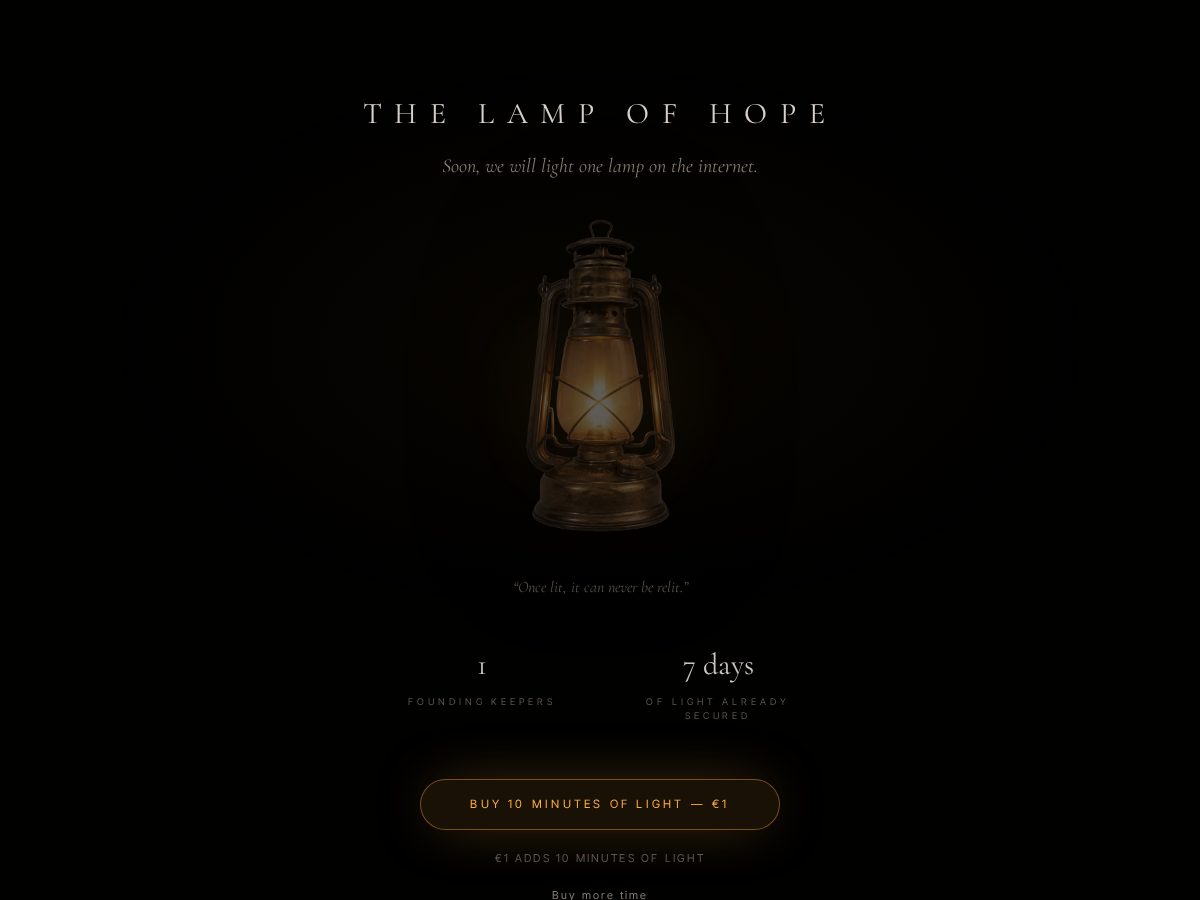 Landing-page snapshot of thelampofhope.com