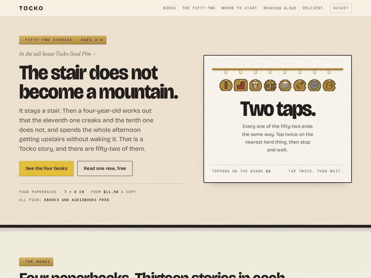 Landing-page snapshot of tocko.online