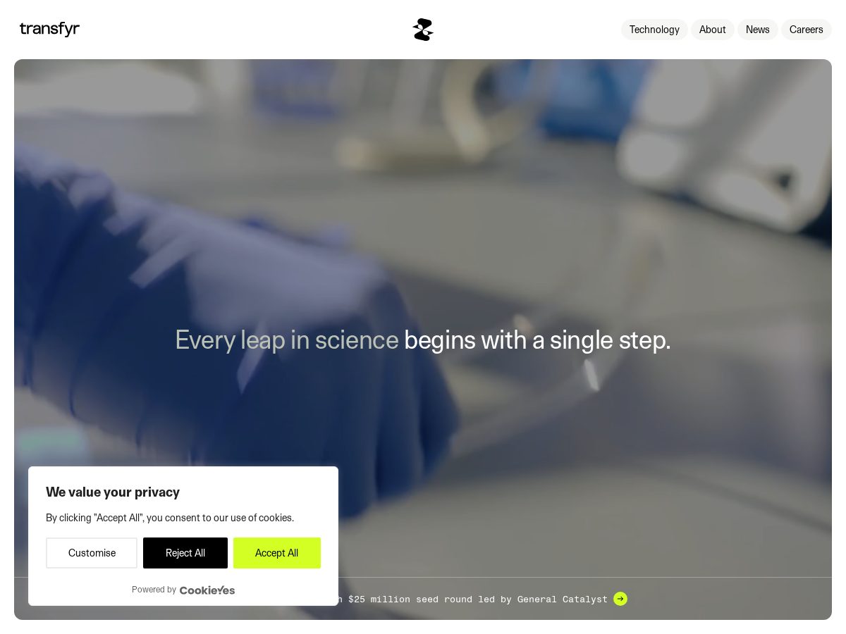 Landing-page snapshot of transfyr.app