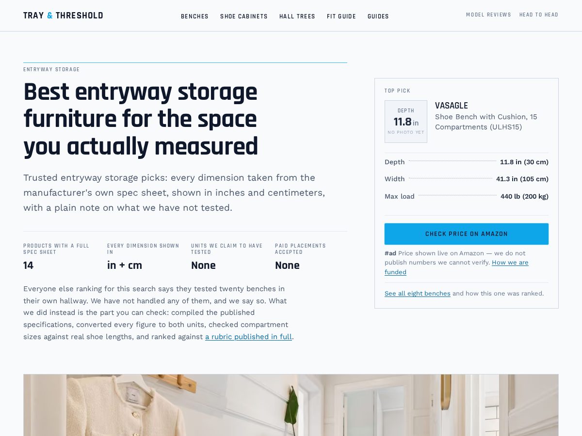 Landing-page snapshot of trayandthreshold.com