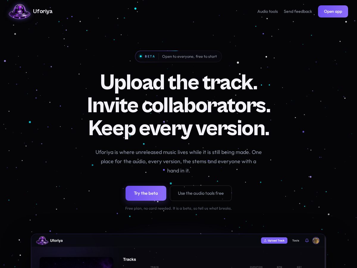 Landing-page snapshot of uforiya.com