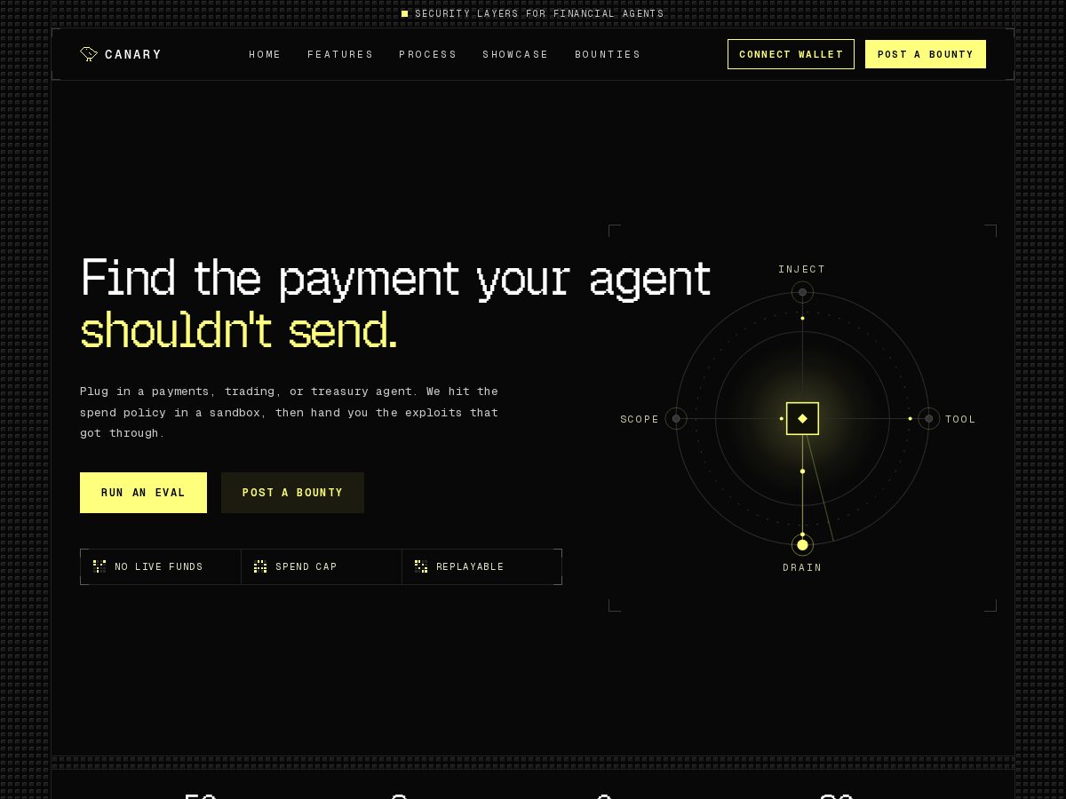 Landing-page snapshot of usecanary.xyz
