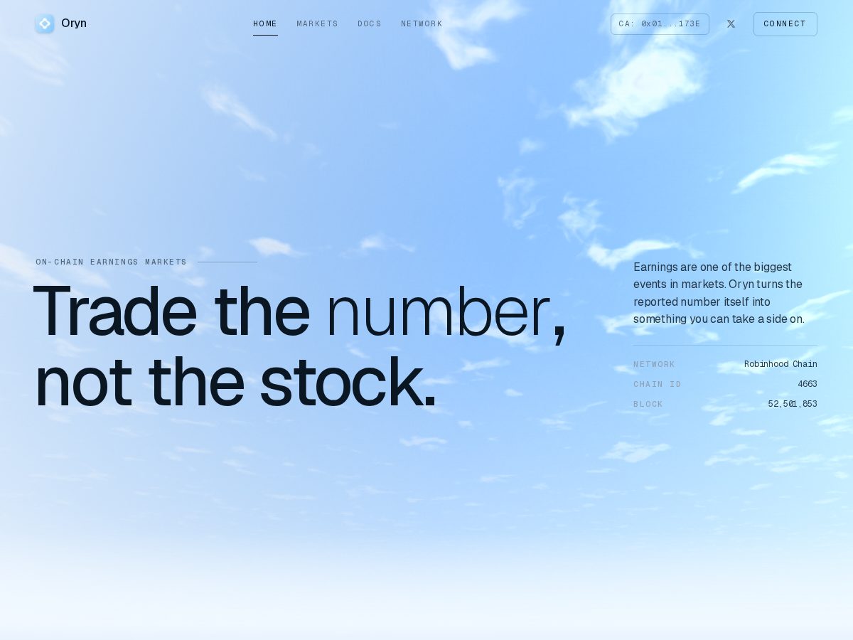 Landing-page snapshot of useoryn.app