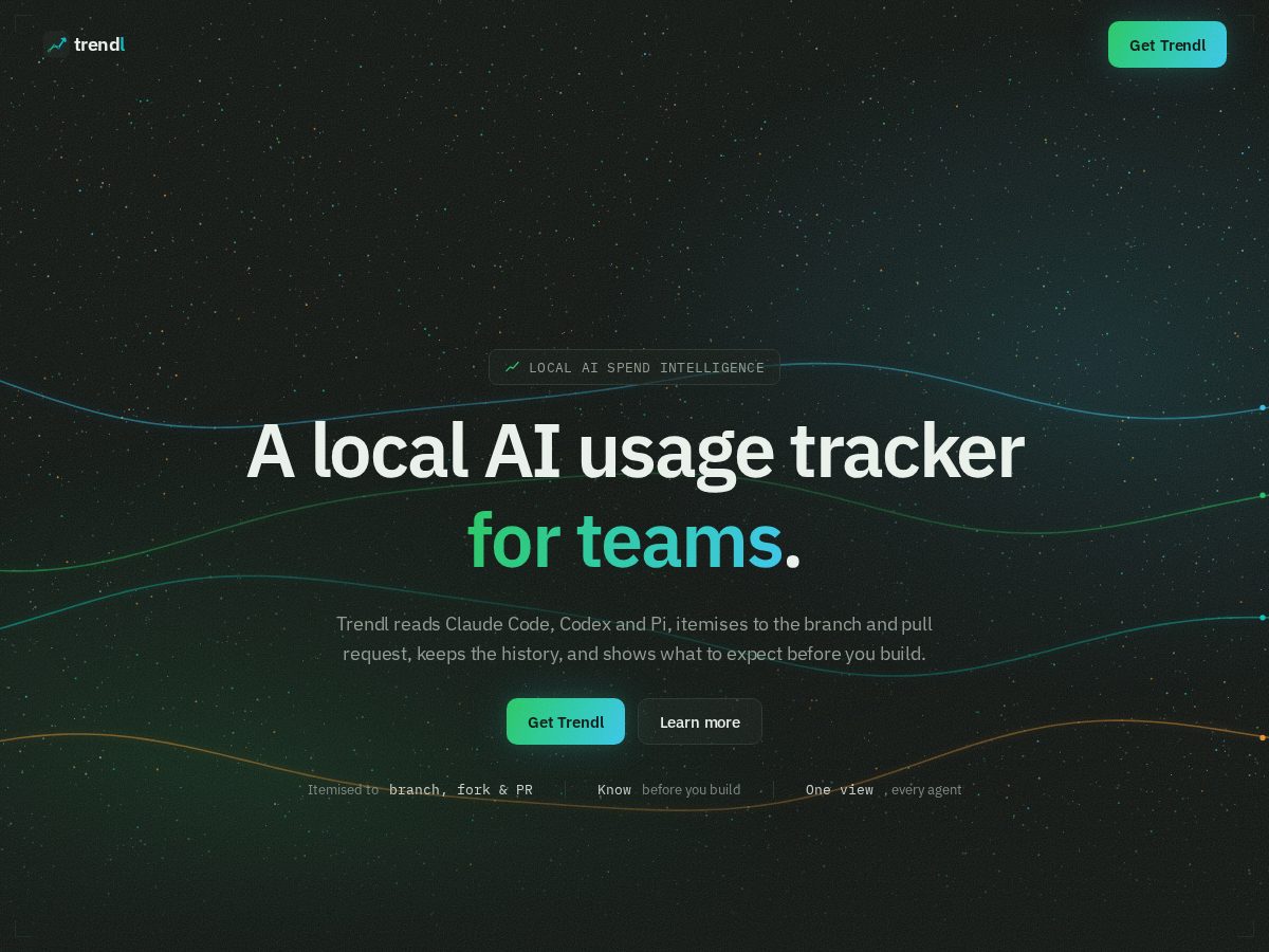 Landing-page snapshot of usetrendl.com