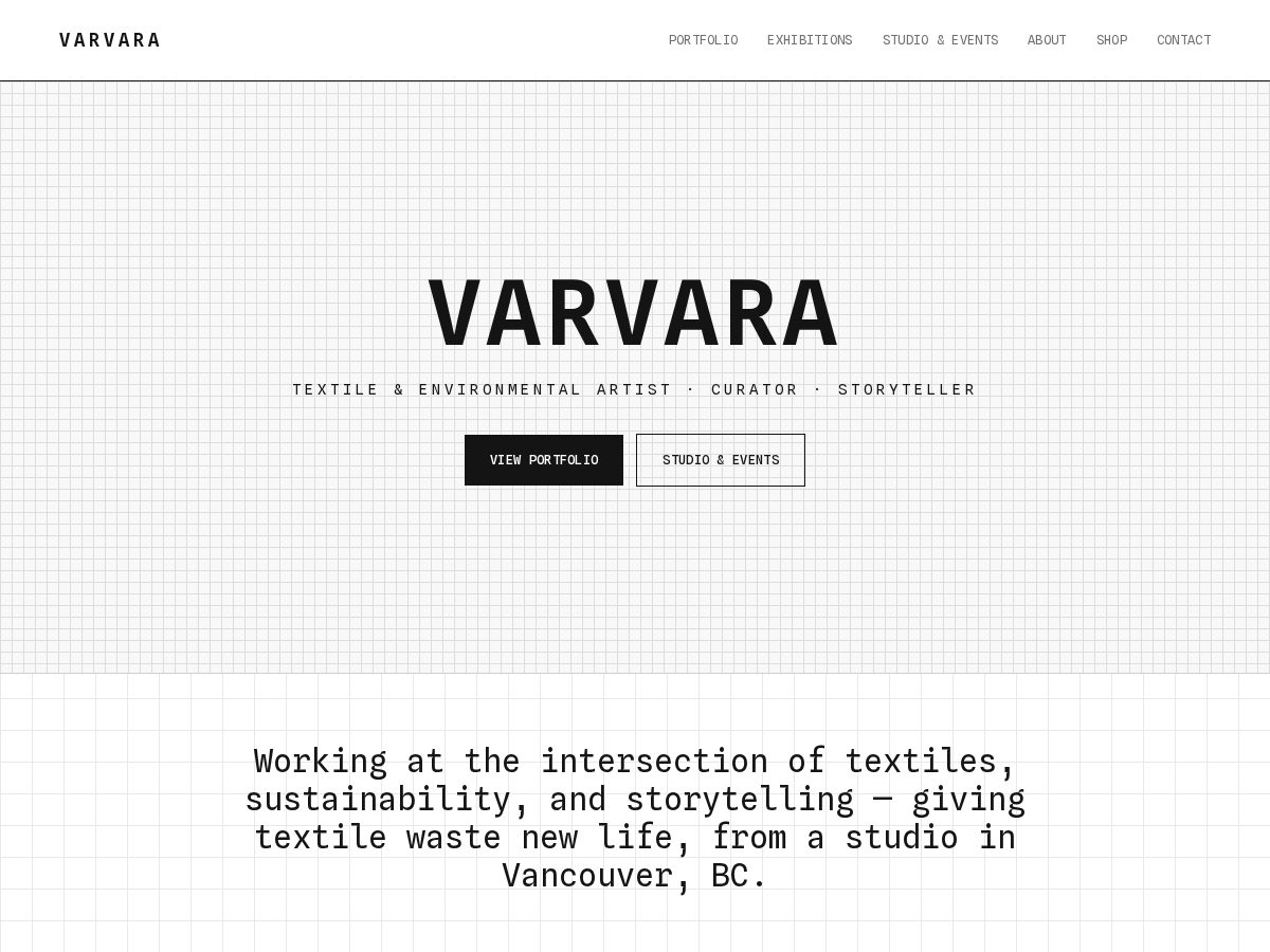 Landing-page snapshot of varvara.love