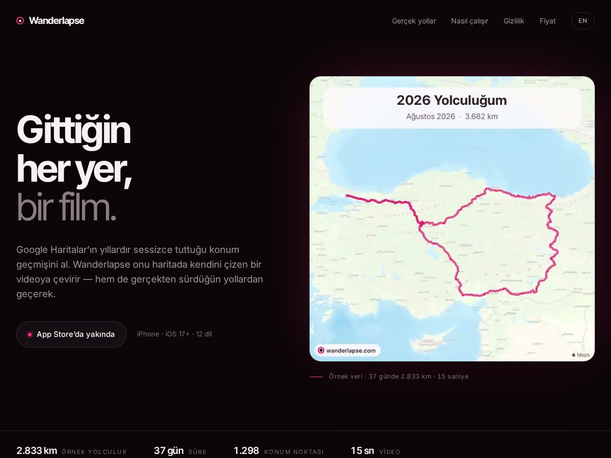 Landing-page snapshot of wanderlapse.com
