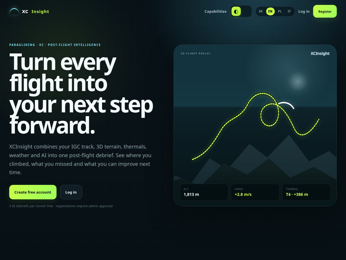 Landing-page snapshot of xcinsight.com