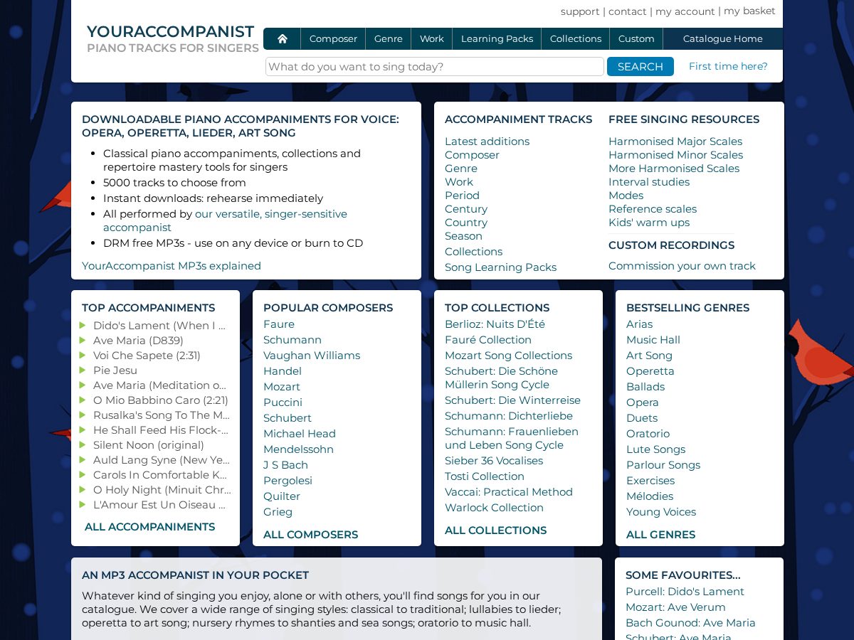 Landing-page snapshot of youraccompanist.net