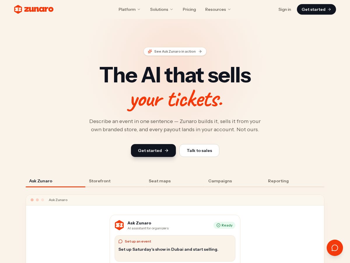 Landing-page snapshot of zunaro.dev