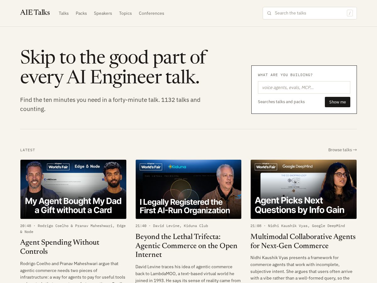 Landing-page snapshot of aietalks.com