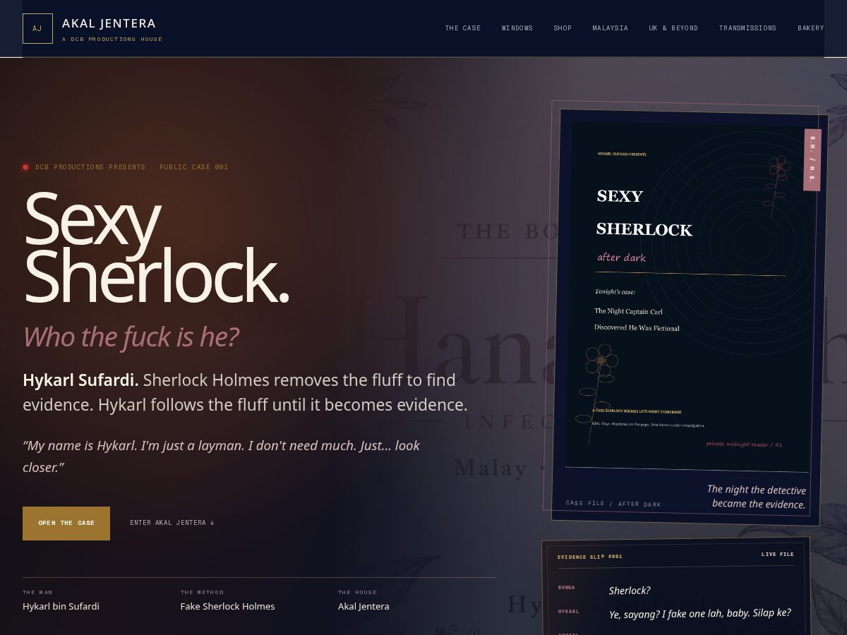 Landing-page snapshot of akaljentera.com