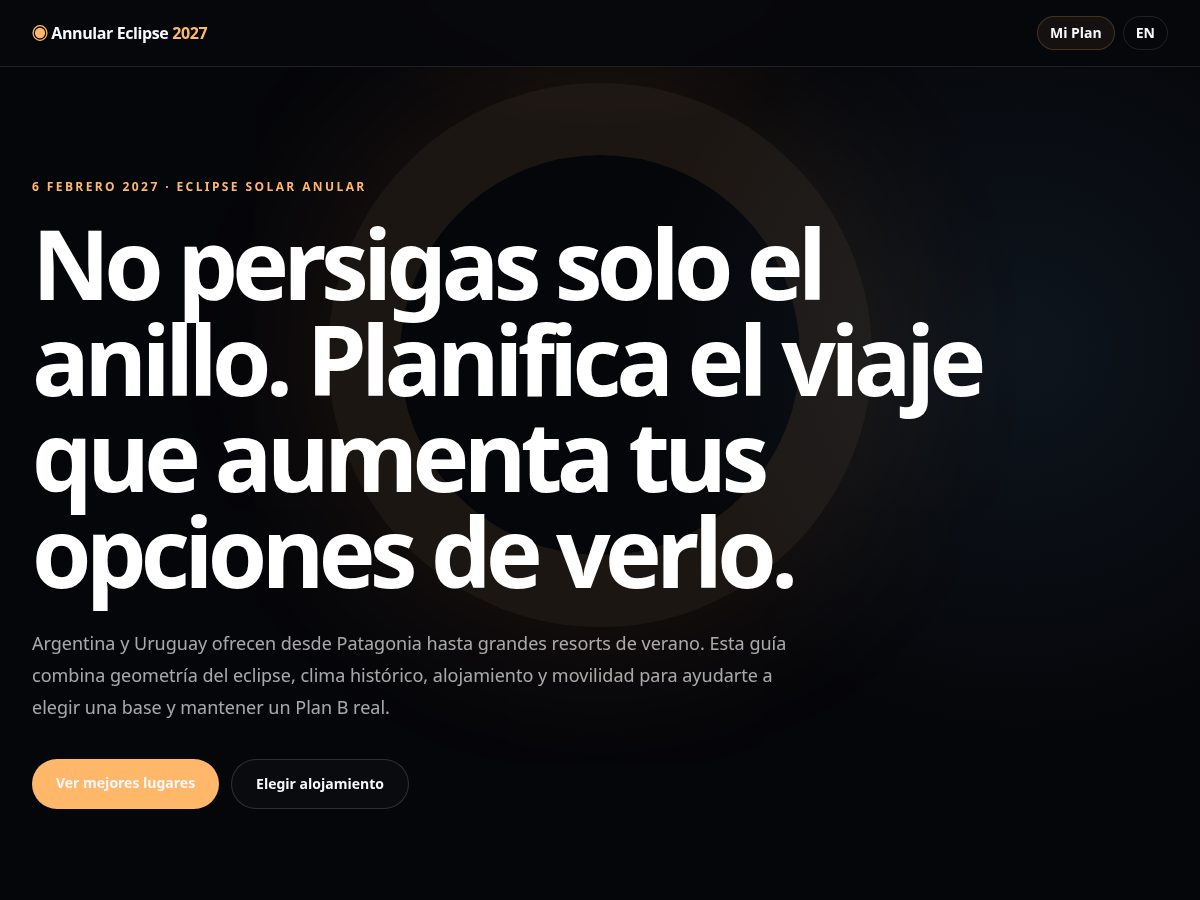 Landing-page snapshot of annulareclipse2027.com