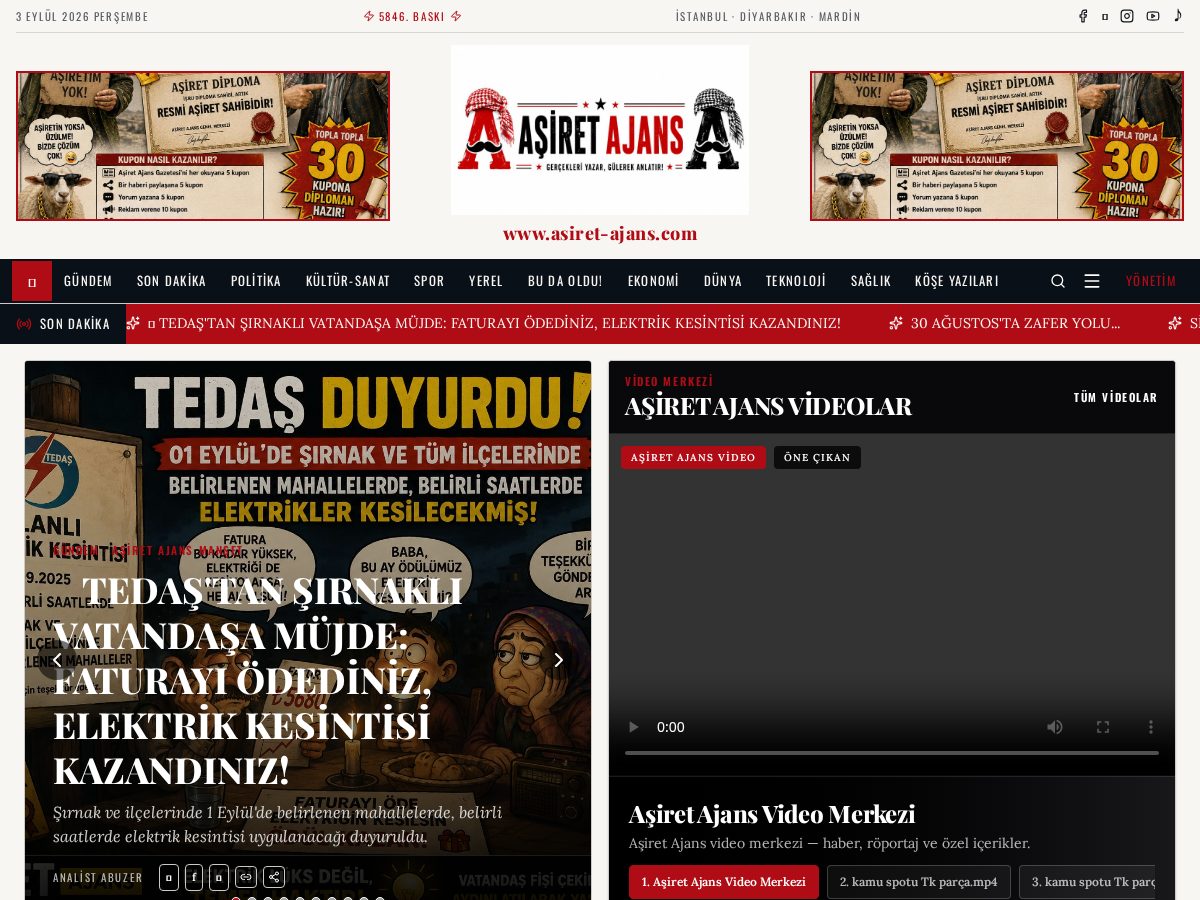 Landing-page snapshot of asiret-ajans.com