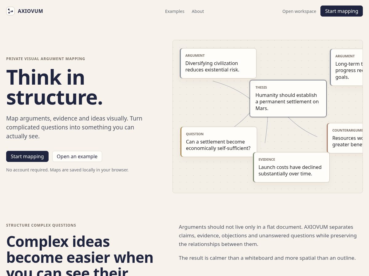 Landing-page snapshot of axiovum.space