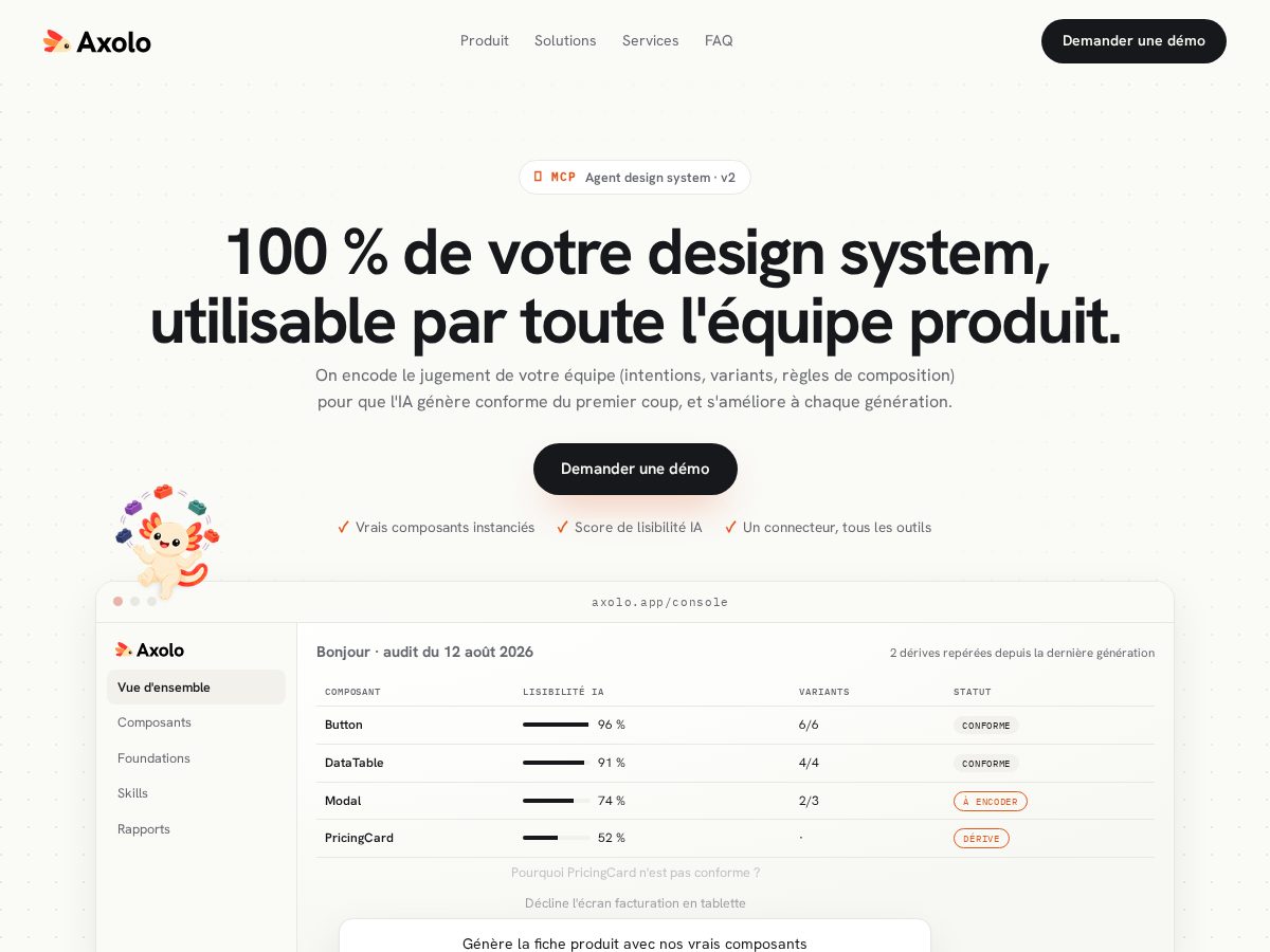 Landing-page snapshot of axolo.design