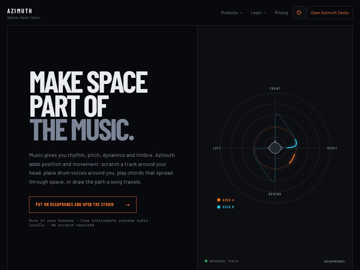 Landing-page snapshot of azimuthsounds.com