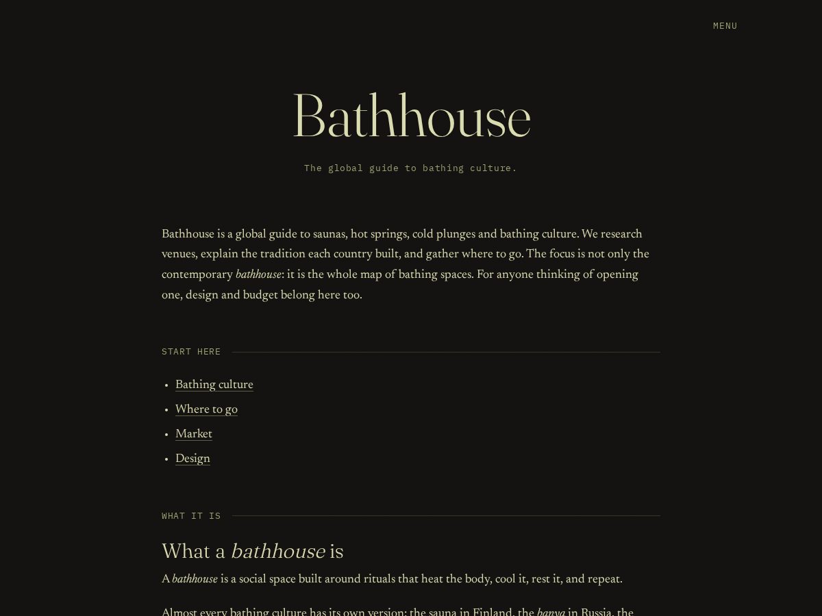 Landing-page snapshot of bathhouse.guide