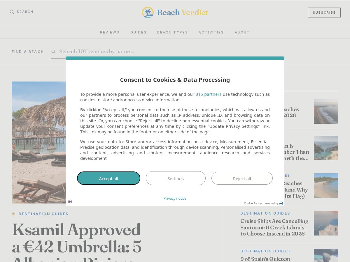 Landing-page snapshot of beachverdict.org