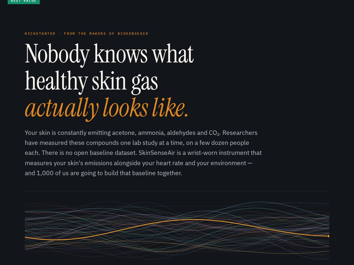 Landing-page snapshot of bioskinsenseair.com