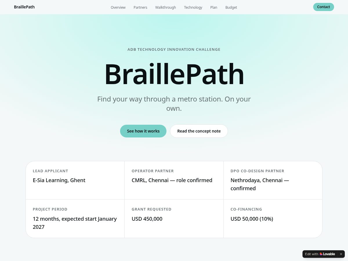 Landing-page snapshot of braillepathconcept.com