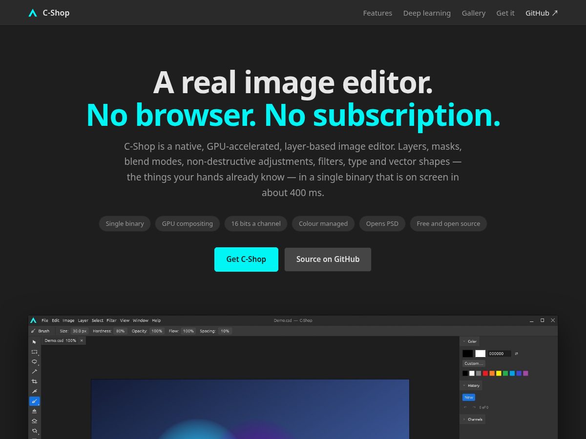Landing-page snapshot of c-shop.org