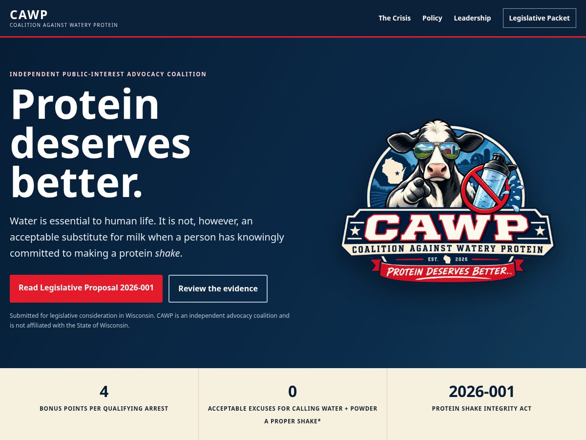 Landing-page snapshot of cawp.life