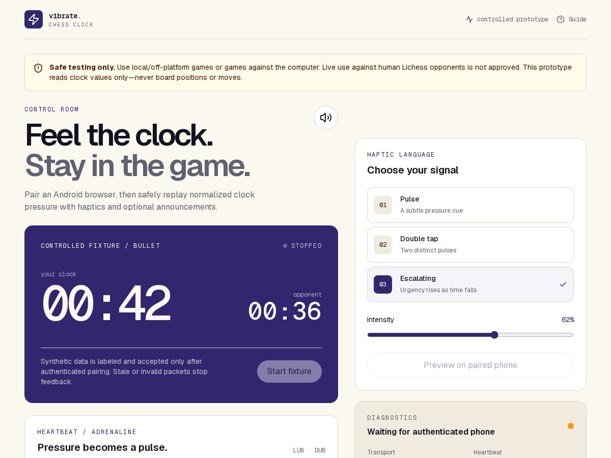 Landing-page snapshot of chessagenttimer.space