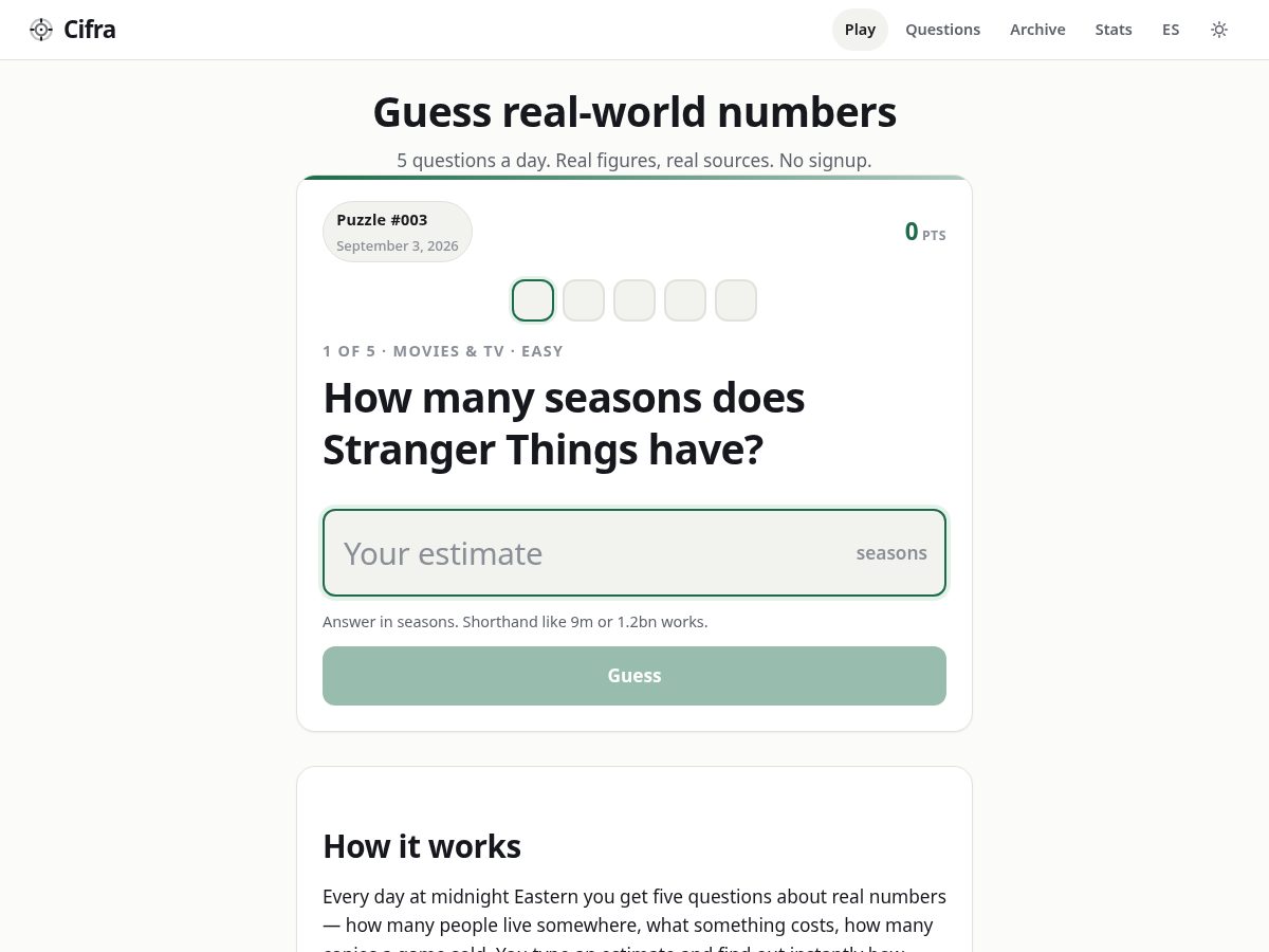 Landing-page snapshot of cifragame.com