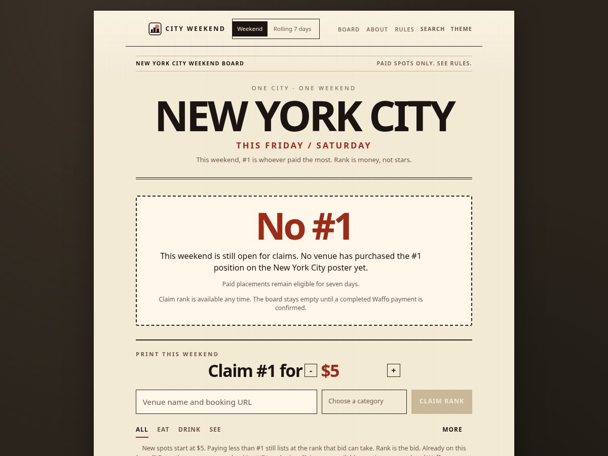 Landing-page snapshot of cityweekend.lol
