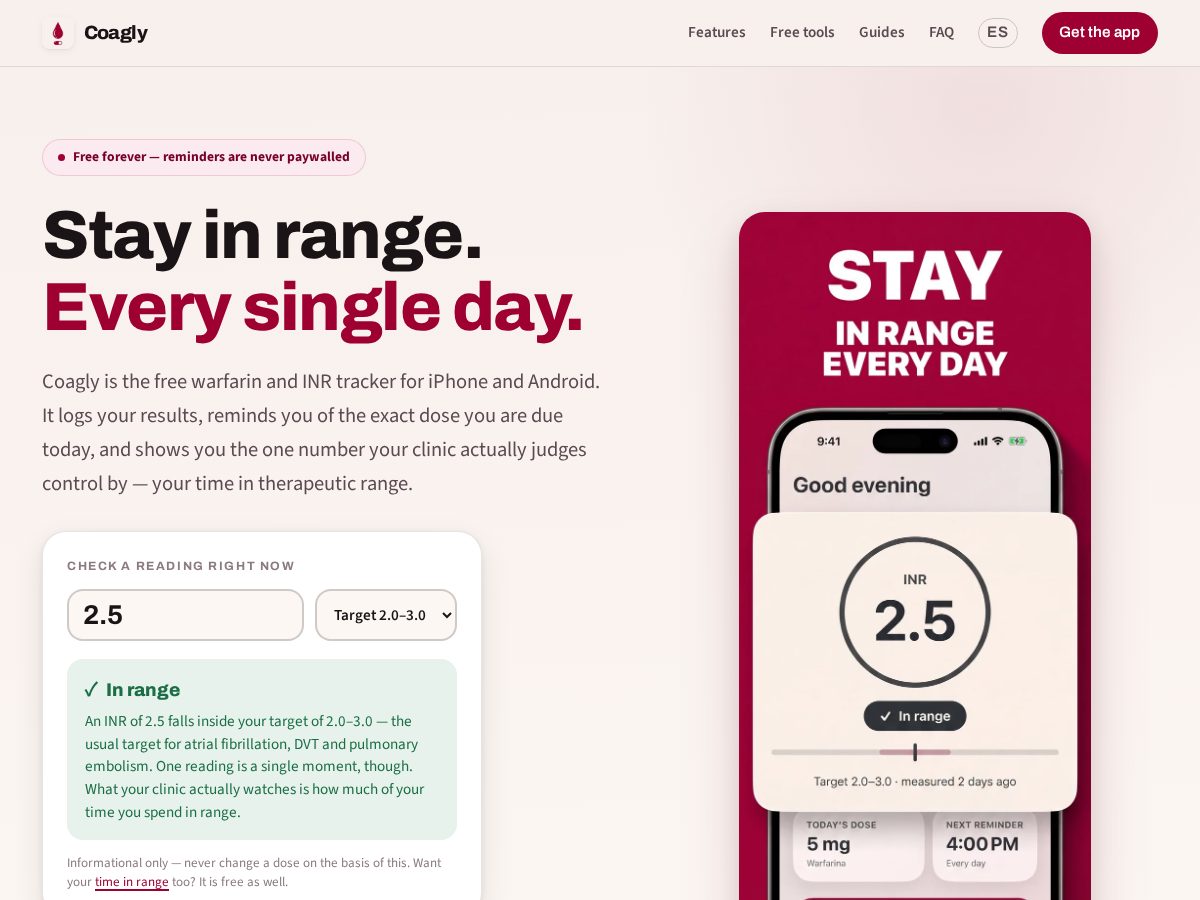 Landing-page snapshot of coagly.com
