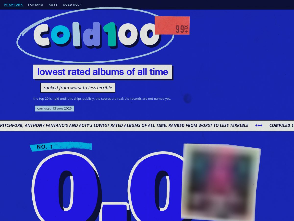 Landing-page snapshot of cold100.org
