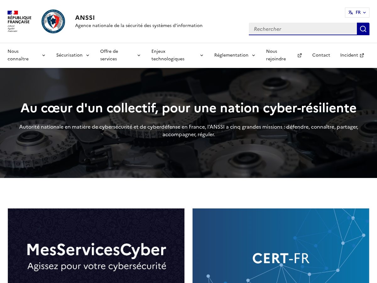 Landing-page snapshot of cyber-gouv.com