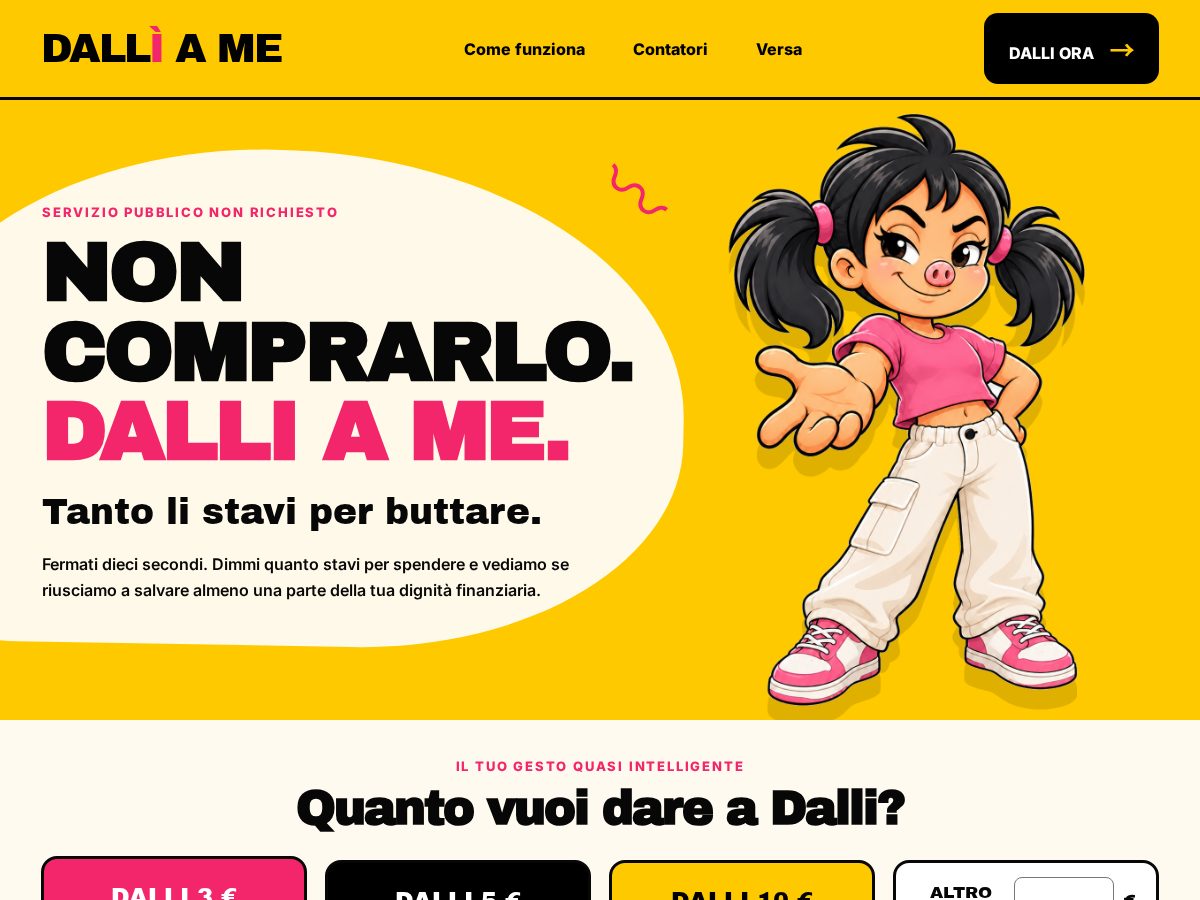 Landing-page snapshot of dalliame.com