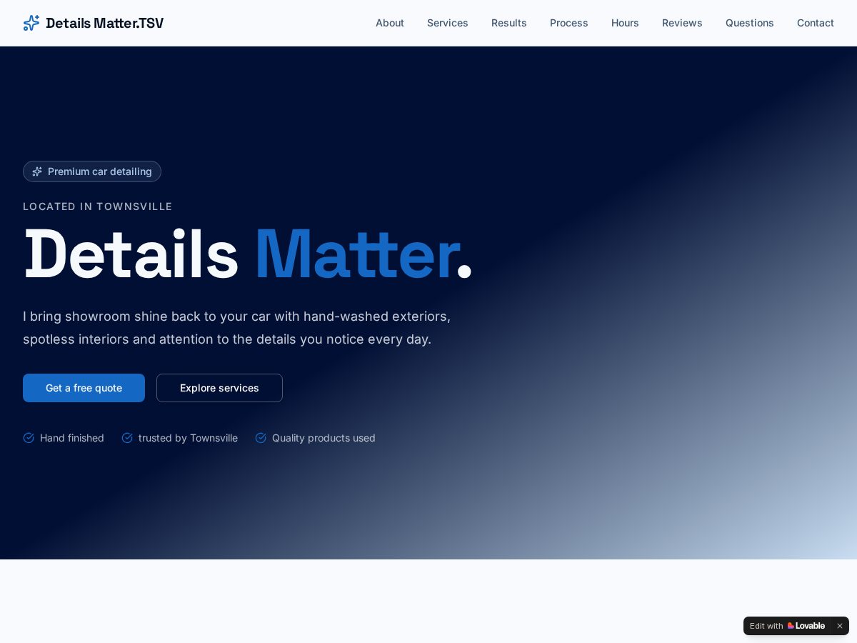 Landing-page snapshot of detailsmatter.store