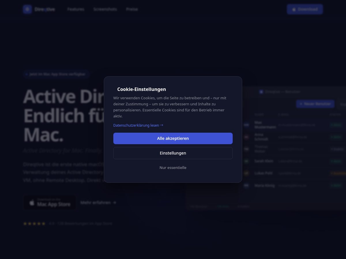Landing-page snapshot of direqtive.work