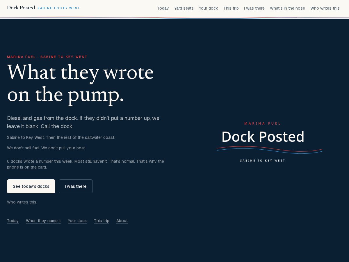 Landing-page snapshot of dockposted.com