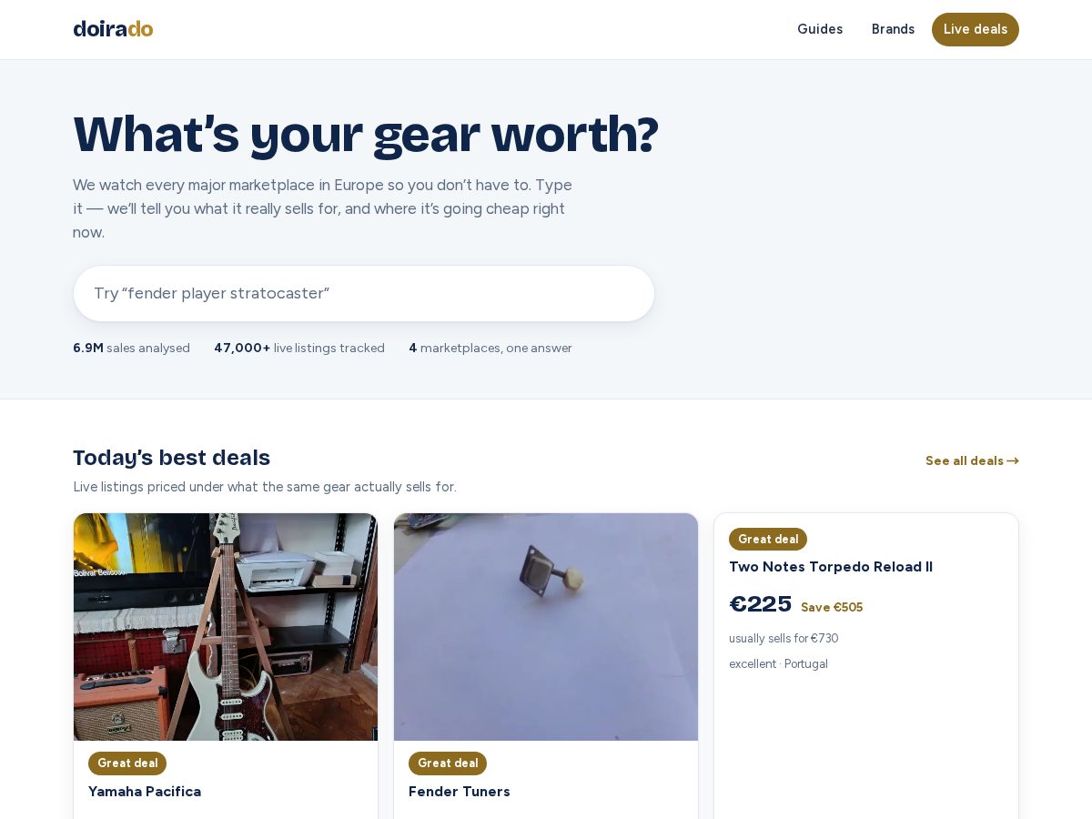Landing-page snapshot of doirado.com