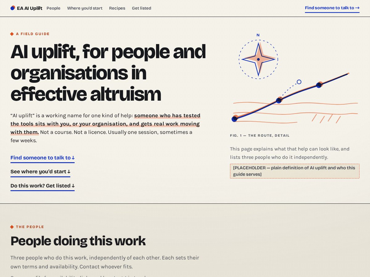 Landing-page snapshot of eaaiuplift.com