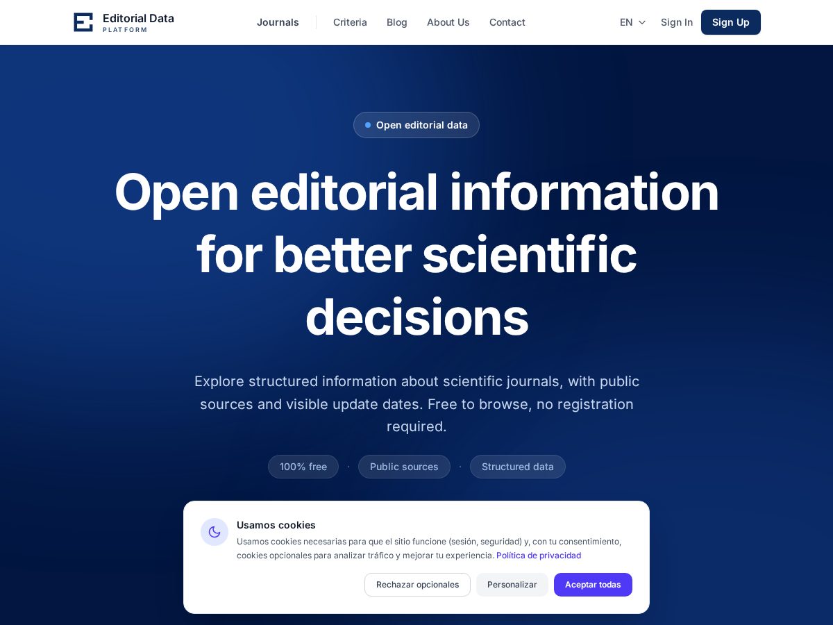 Landing-page snapshot of editorialdata.org
