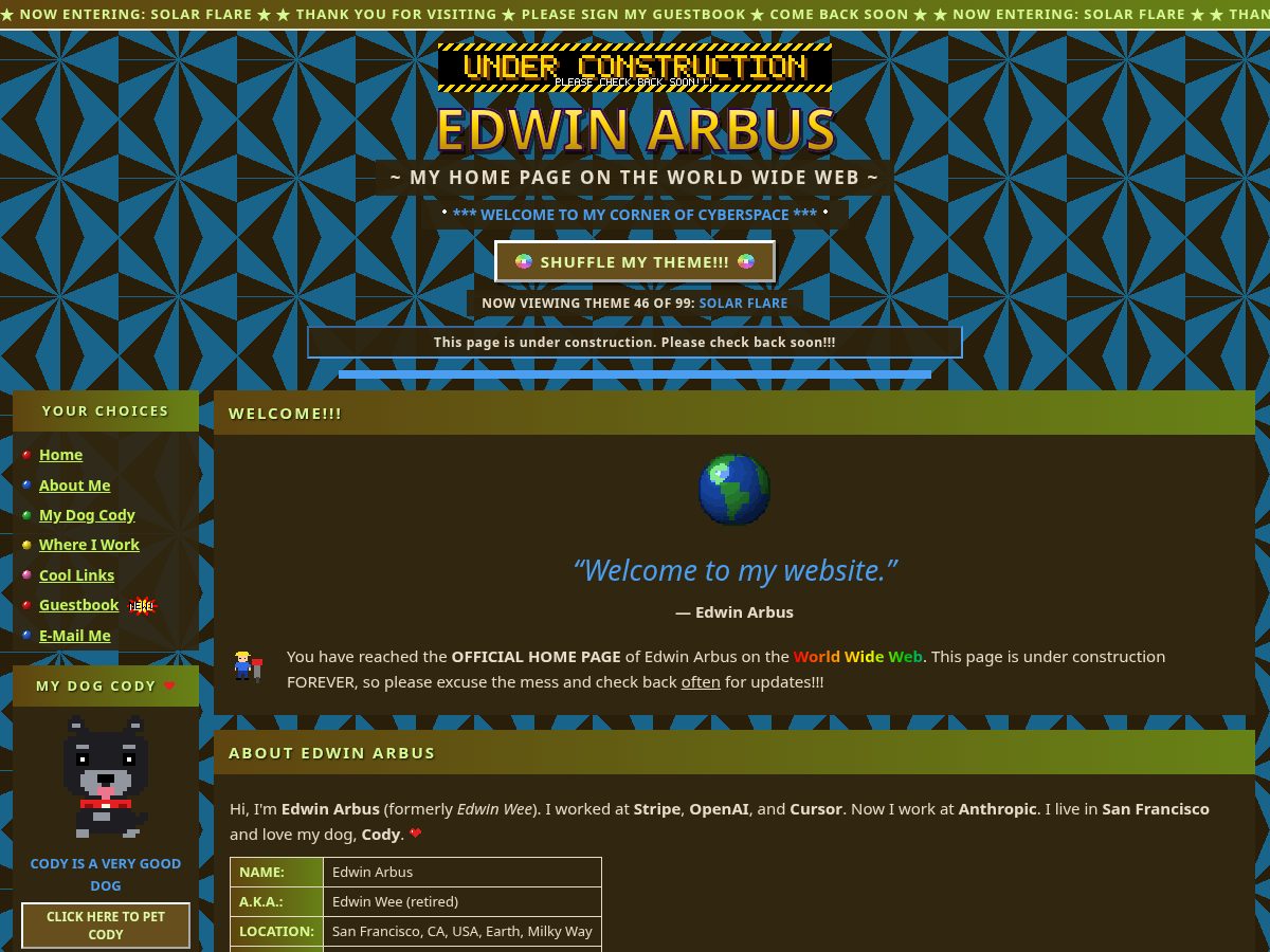 Landing-page snapshot of edwinarbus.com