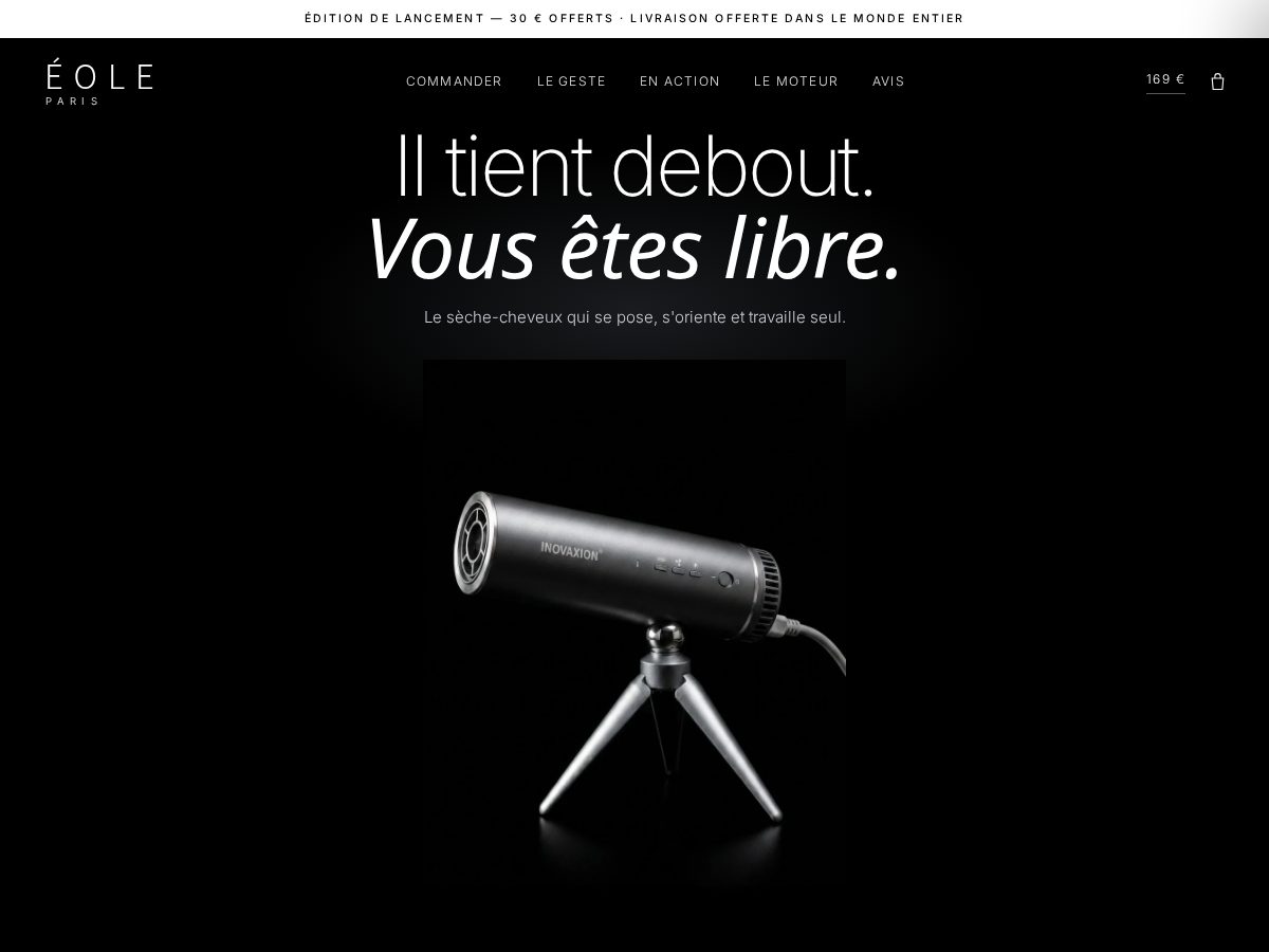 Landing-page snapshot of eoleparis.com